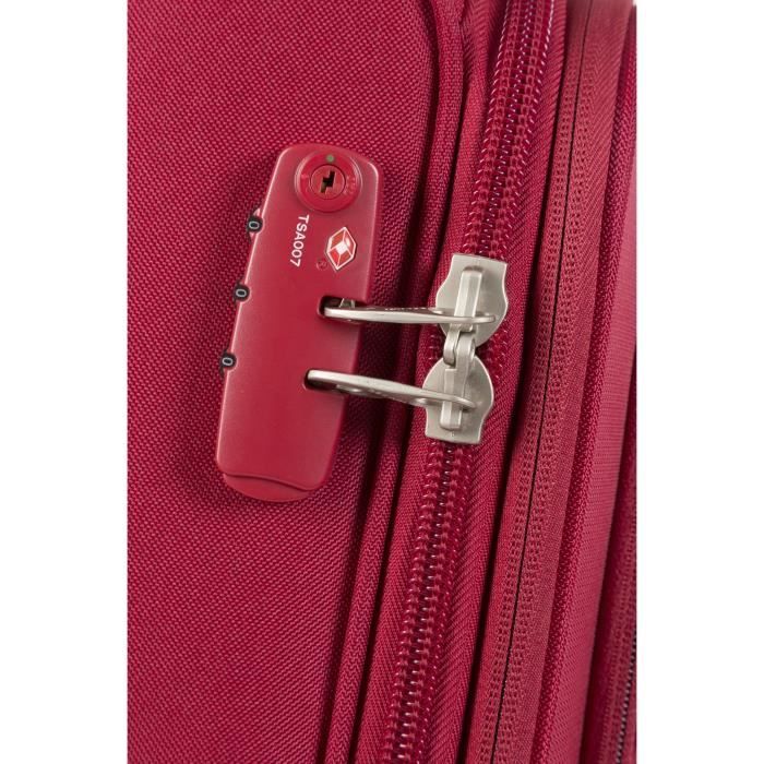 DELSEY Valise Trolley Extensible Souple 4 Roues 68cm PIN UP5 Rouge