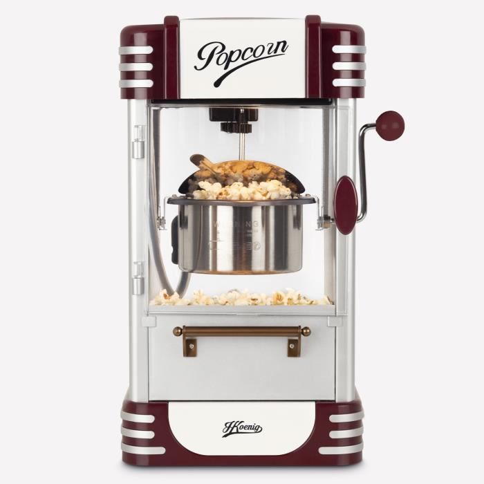 Macchina per popcorn - HKoeNIG - Design retrò - Capacità 50 g - Luce interna