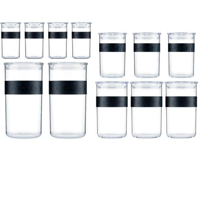 Barattoli conservazione - BODUM - PRESSO SET - 12 barattoli in plastica con coperchio ermetico