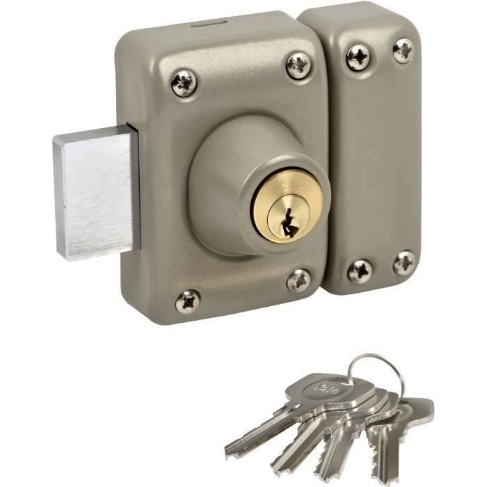 YALE - YV25DE-40 Verrou cylindre double 5 goupilles diamètre 23 mm - longueur 40 mm - 4 clés - beige