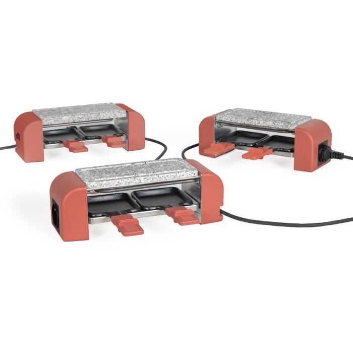 Image secondaire de Raclette 2 personnes connectable - LIVOO - DOC310R - 450W - 2 personnes - Thermostat automatique - 2 spatules en bois et 2 caque