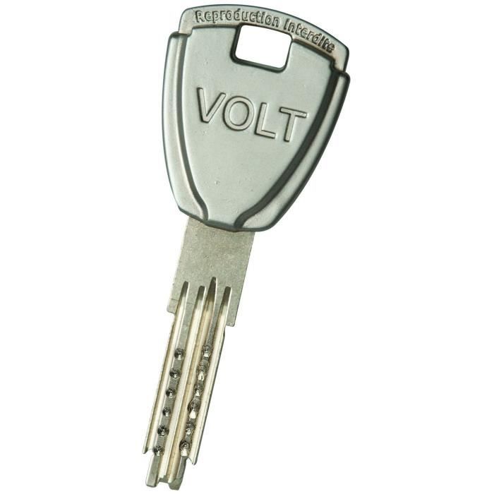 Vachette VOLT Cylindre de Serrure Débrayable 30x40 mm pour Porte Entrée, 6 Goupilles, 4 Clés Incopiables