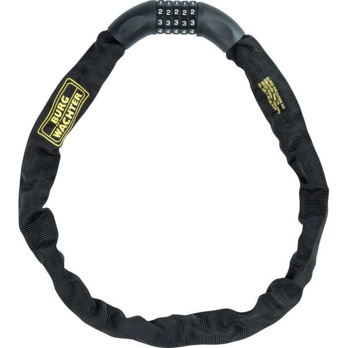 Lucchetto a catena per bicicletta - BURG WACHTER - 280 C 90 BLACK - Acciaio 6 mm, rivestito, codice