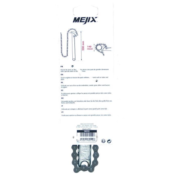 MEJIX Clé a chaine réversible - Ø 140 x 220 mm