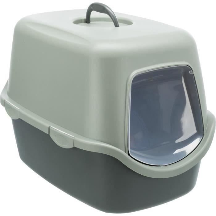 TRIXIE Cassetta igienica Vico - Coperchio - Riciclato - 40 × 40 × 56 cm - Antracite e grigio-verde