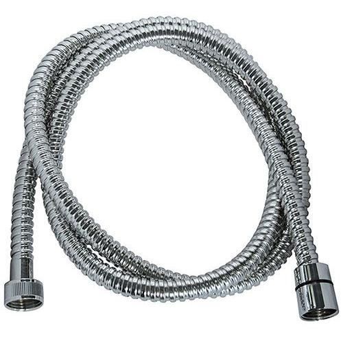 Flexible de douche - ROUSSEAU - Écrous métal - Sertis de sécurité - Longueur 2 m - Inox chromé simple agrafage