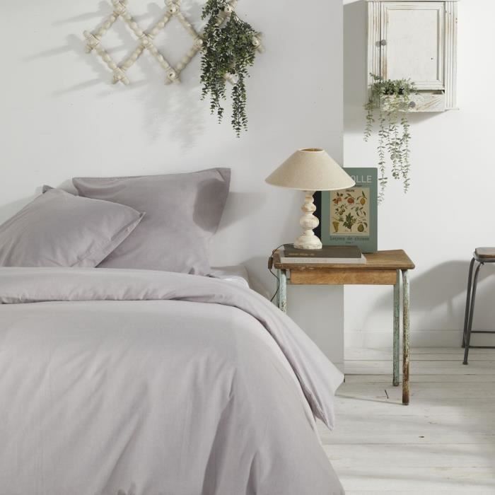 Copripiumino - TODAY - CHARME - Chambray - Grigio chiaro Constance - 260 x 240 cm