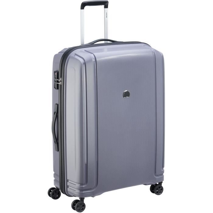 DELSEY Valise Trolley Brisban 76 cm 4 Roues Doubles + TSA + Polypropylene Gris Argent