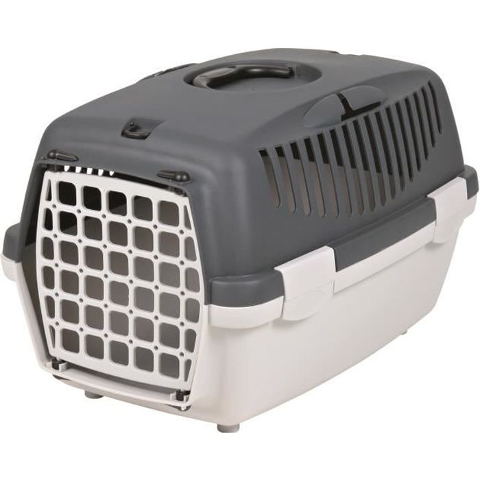 Caja de transporte TRIXIE Capri 1 - XS: 32x31x48 cm - Gris claro y gris oscuro - Para perros y gatos
