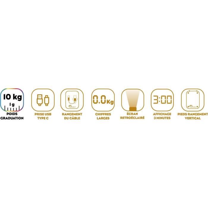 Image secondaire de Balance culinaire - Happy Genius 10 Inox -USB - Réparable