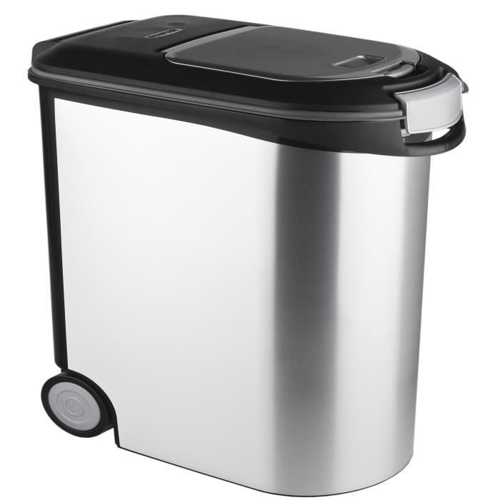 CURVER Recipiente para comida seca 12kg - Aspecto de metal - Blanco