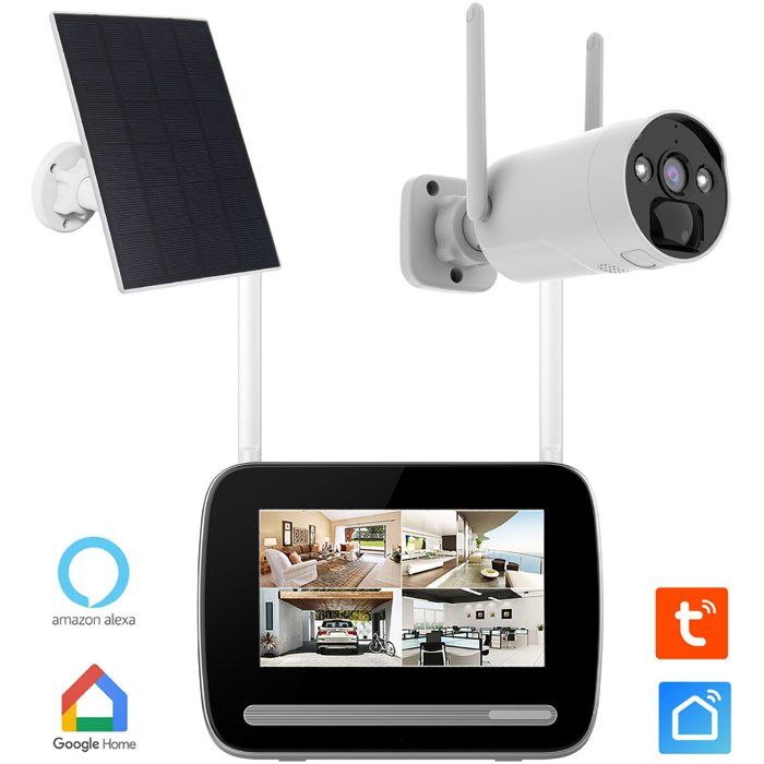 Image secondaire de Kit Vidéosurveillance 7' avec Caméra Rechargeable et Panneau Solaire - KYF