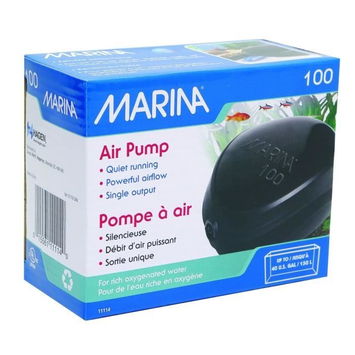 MARINA Pompe a air 100 - Débit : 85 L / h - Pour aquarium
