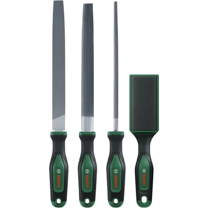 Set de limes à métaux Bosch 200 mm avec brosse - 4 pièces