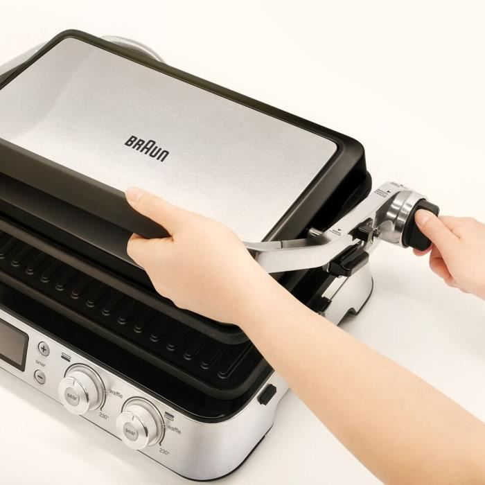 Image secondaire de Grill multifonctions - BRAUN - Multi Pro 9 - 2000 W - 3 positions de chauffe - Noir / Acier