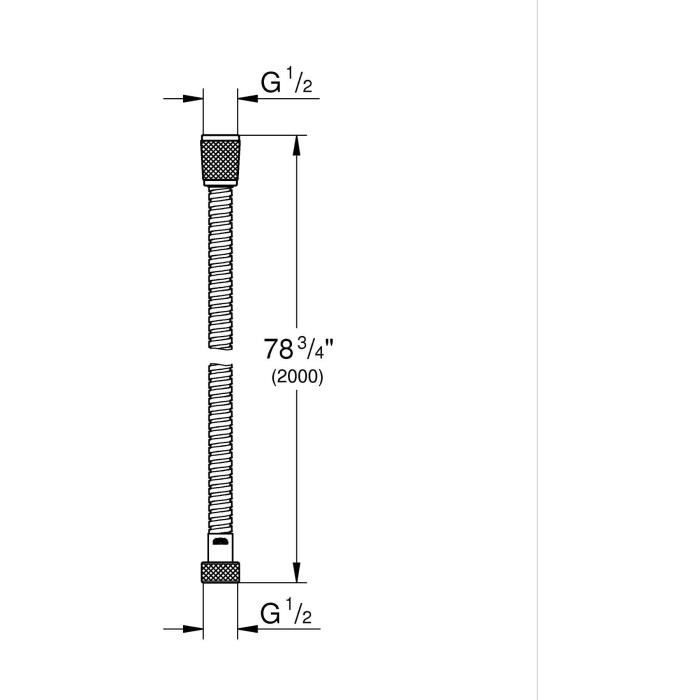 Image secondaire de Flexible de douche - GROHE - VitalioFlex Metal - 2 m - Chromé - Résistant aux pliures