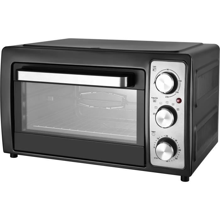 TKG 2031 CR BK - Mini-four avec convection et rôtisserie - 28L - 1500W - 100-230°C - Noir