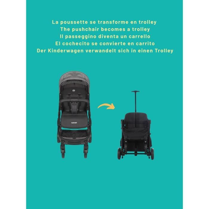Image secondaire de NANIA - Poussette compacte - MYLA - 4 roues - Noir