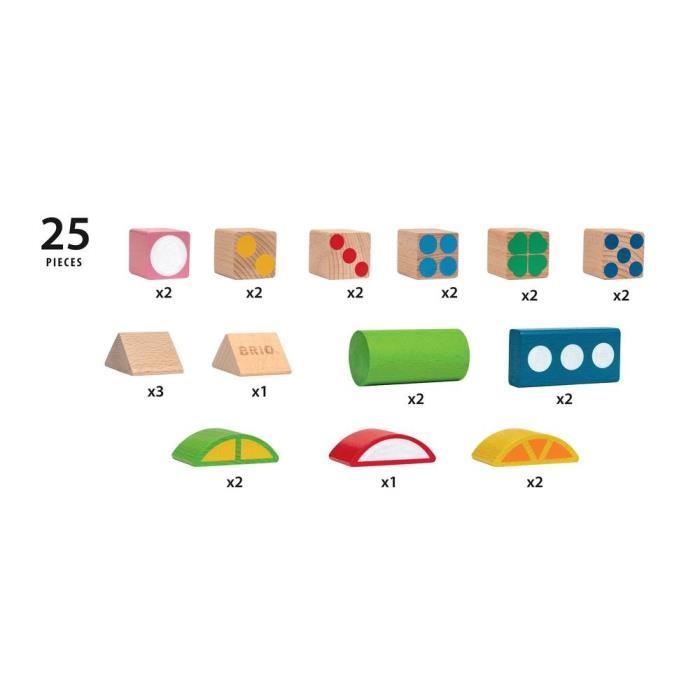 BRIO - Blocs de construction a motifs - Seau 25 Pces