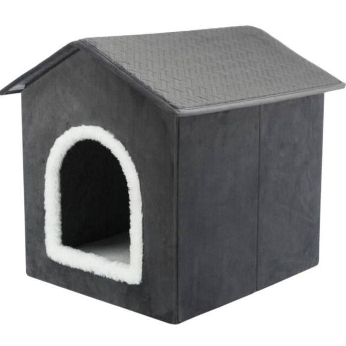 Abri - TRIXIE - Livia - 50 x 50 x 54 cm - Gris foncé / Blanc