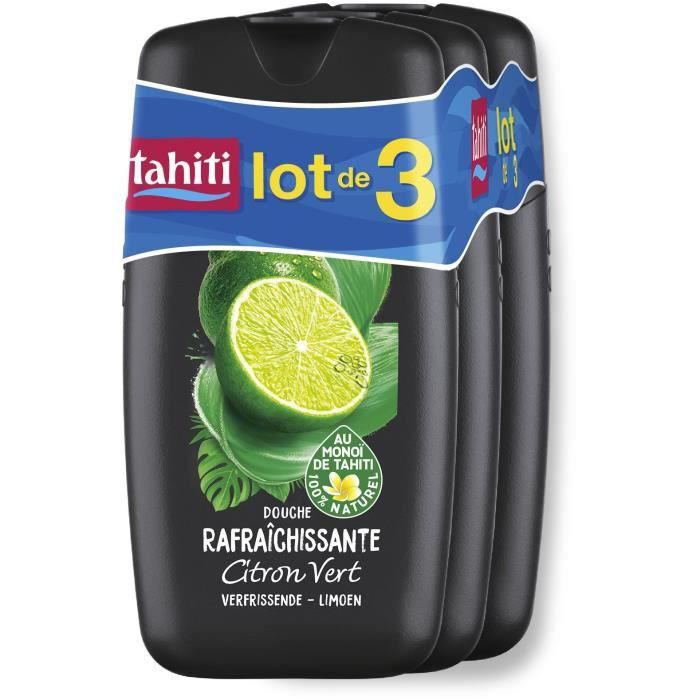 Lot de 3 gels douche Tahiti Monoî Citron vert - 250ml