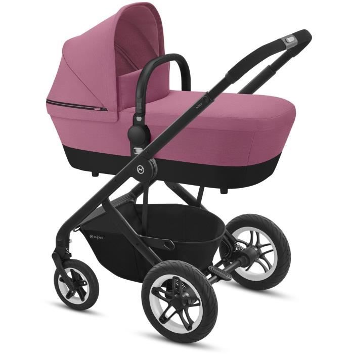 CBX BY CYBEX Poussette duo Talos S - Des la naissance - Jusqu'a 22kg - Dossier inclinable - Roues increvables - Black Magnolia Pink