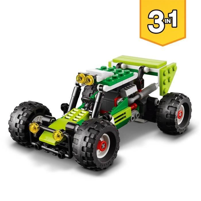 LEGO 31123 Creator 3 en 1 Le Buggy Tout-Terrain, Chargeuse-Pelleteuse, VTT Jouet pour les Enfants, Ensemble de 3 Véhicules