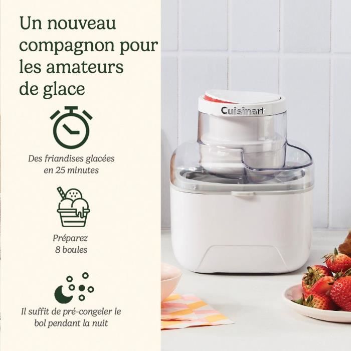 Image secondaire de Sorbetiere CUISINART - ICEM10E - Capacité 475ml - Préparation rapide en 25min - 12W