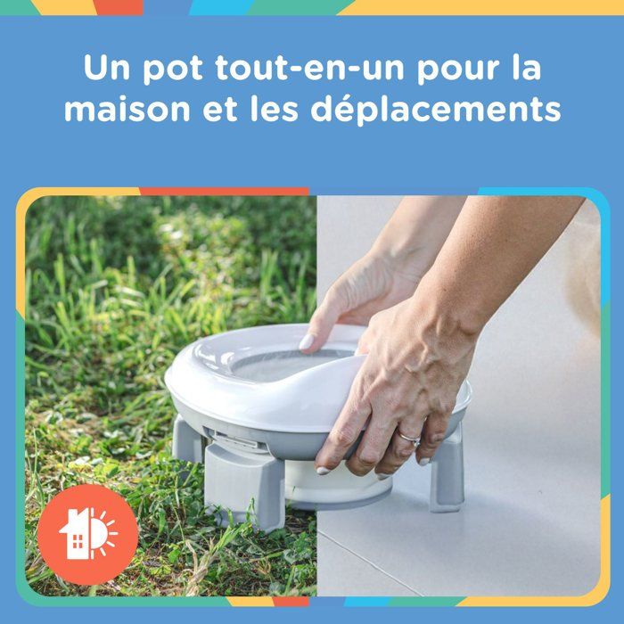 Image secondaire de Pot de Voyage Portable NUBY pour Tout-Petits avec Sac de Rangement - Gris/Blanc