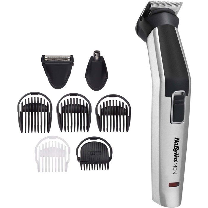 Recortadora de titanio inal�mbrica multifunci�n 8 en 1 BABYLISS MT726E - Autonom�a 60min - 3 accesorios intercambiables - Cabezales lavables