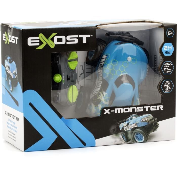 EXOST -Voiture Télécommandé - MINI TRUCK X-BEAST - 4x4 télécommandé Format XS - 13cm - Bleu