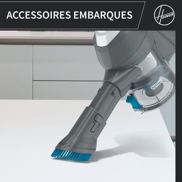 HOOVER HF122UH Aspirateur Balai sans fil Multifonction, Puissant 22V, Grande Autonomie 40min, Electrobrosse, Grande Capacité 0,9L