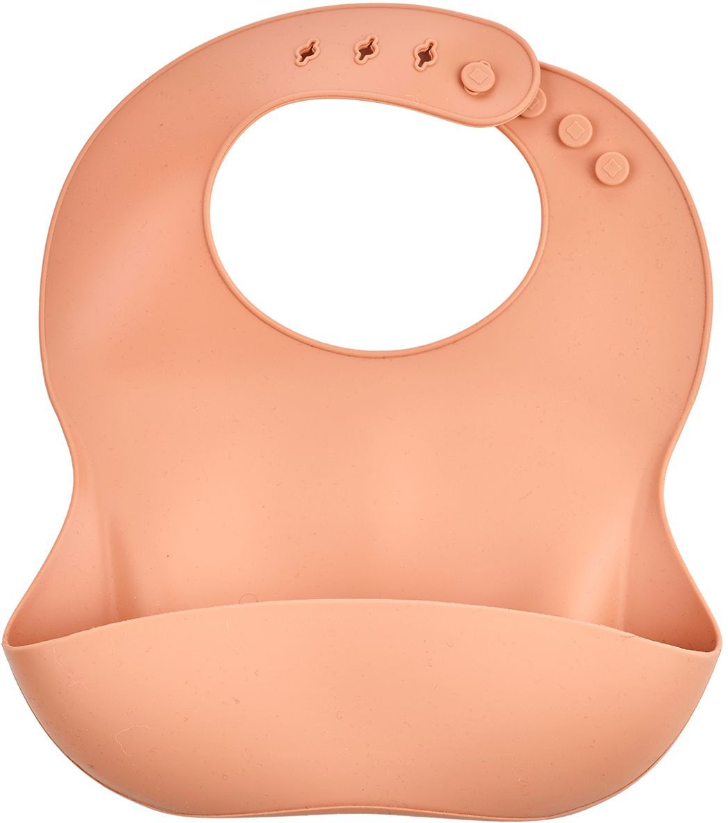 Bavoir en Silicone avec Récupérateur - THERMOBABY - Couleur Pêche