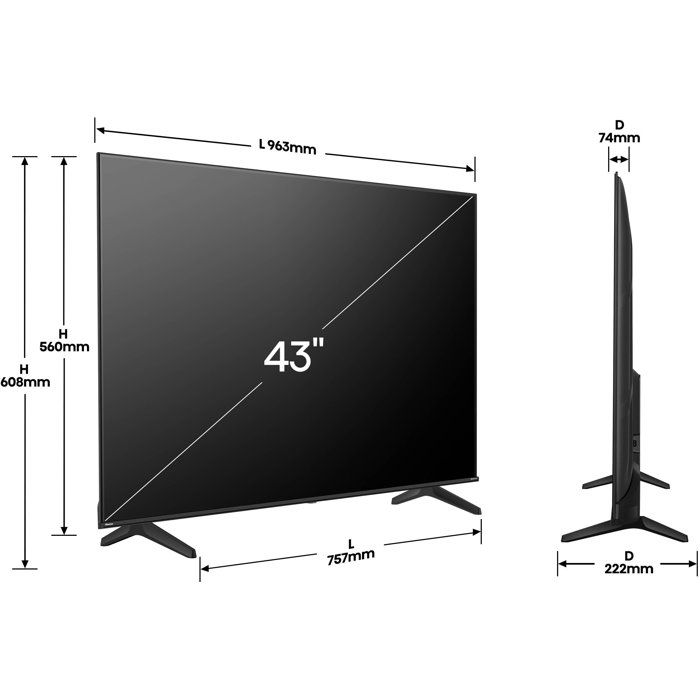 Image secondaire de Téléviseur LED Hisense 43A6Q 4K UHD 43 pouces avec HDR10+ et WiFi