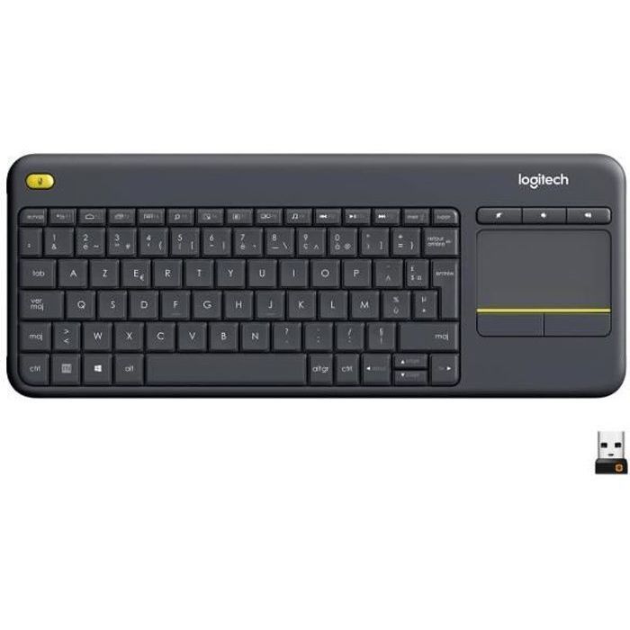 LOGITECH K400 Plus Multimedia TV Keyboard - AZERTY - Wireless - Touchpad
