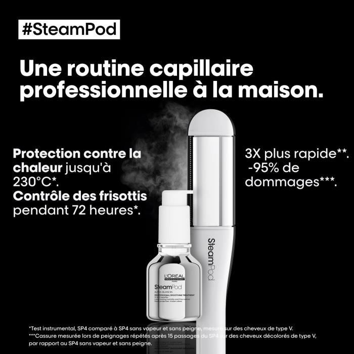 Image secondaire de SteamPod 4 - Lisseur boucleur vapeur professionnel - L'OREAL PROFESSIONNEL - 3 Températures - Outil + Soin Lissant Concentré