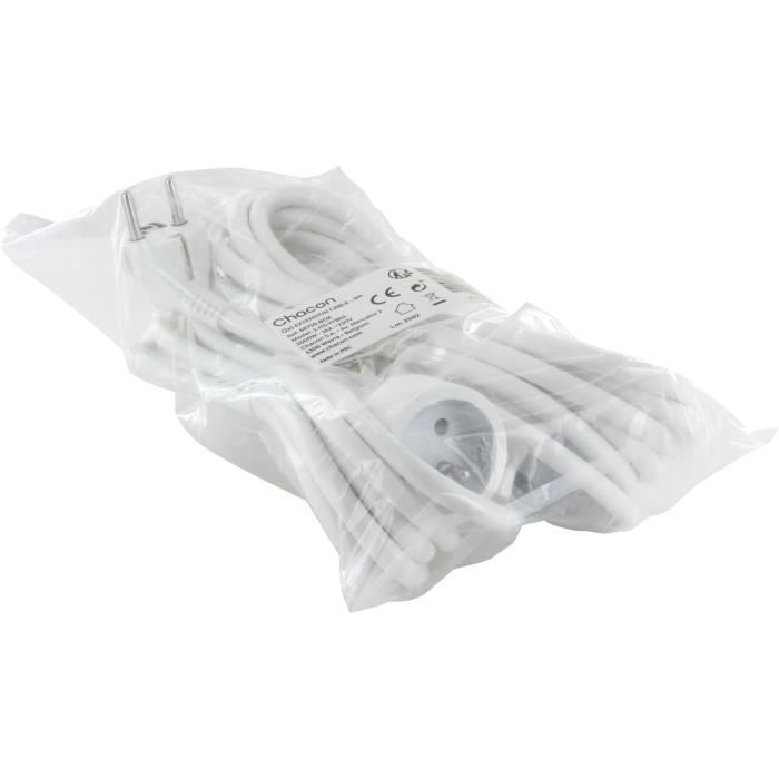 Image secondaire de Lot de 2 prolongateurs - CHACON - HO5VVF 3 x 1,5 mm² - 3 m - Blanc