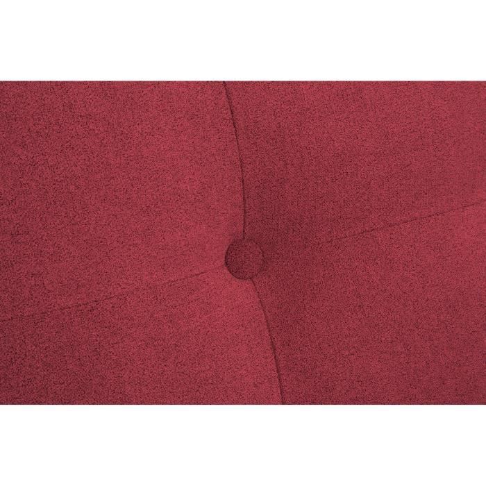 Canapé Fixe 3 places - Tissu Rouge - Scandinave - L 194 x P 93 x H 78 cm - MORA