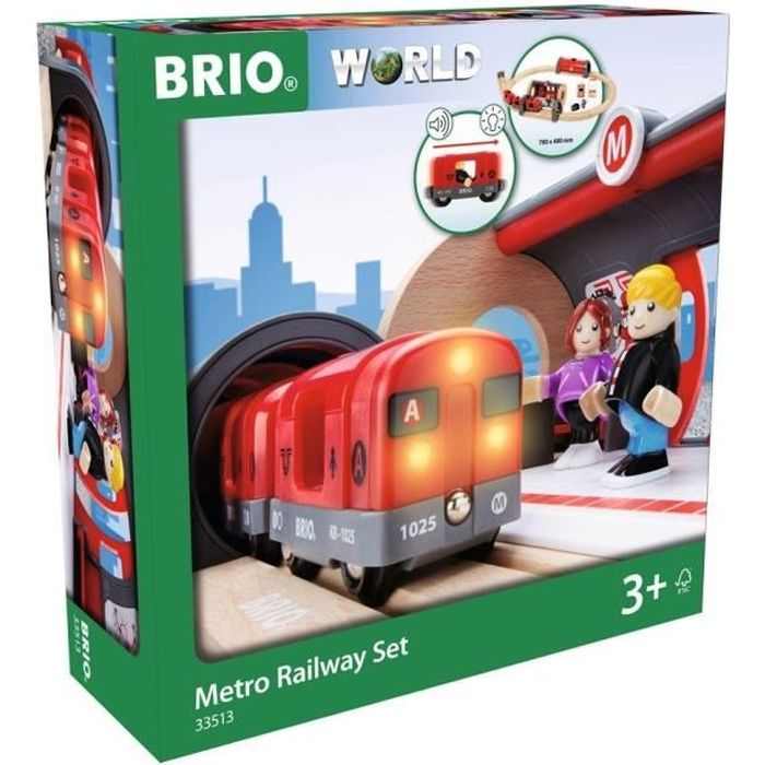 Brio World Circuit Metro - Coffret complet 20 pieces - Circuit de train en bois - Ravensburger - Mixte des 3 ans - 33513