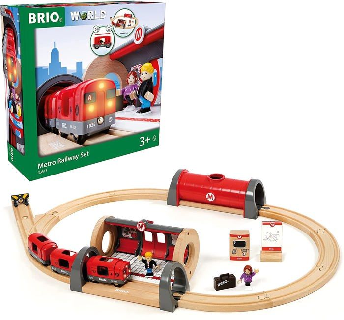 Brio World Circuit Metro - Coffret complet 20 pieces - Circuit de train en bois - Ravensburger - Mixte des 3 ans - 33513