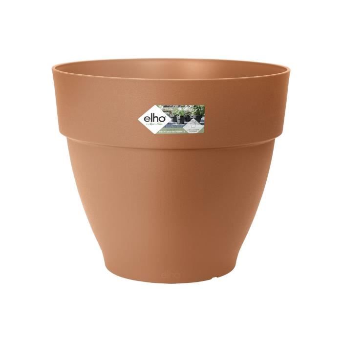 Elho Vibia Campana Fioriera Rotonda 55 - Marrone - Ø 55 x H 47 cm - da esterno - 100% riciclata