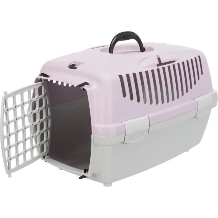 TRIXIE Caja de transporte Capri 1 - XS - 32 x 31 x 48 cm - Gris claro y malva - Para perros
