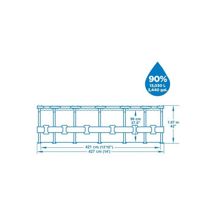 Image secondaire de Kit Piscine Hors Sol Tubulaire Steel Pro Max 427 cm - BESTWAY