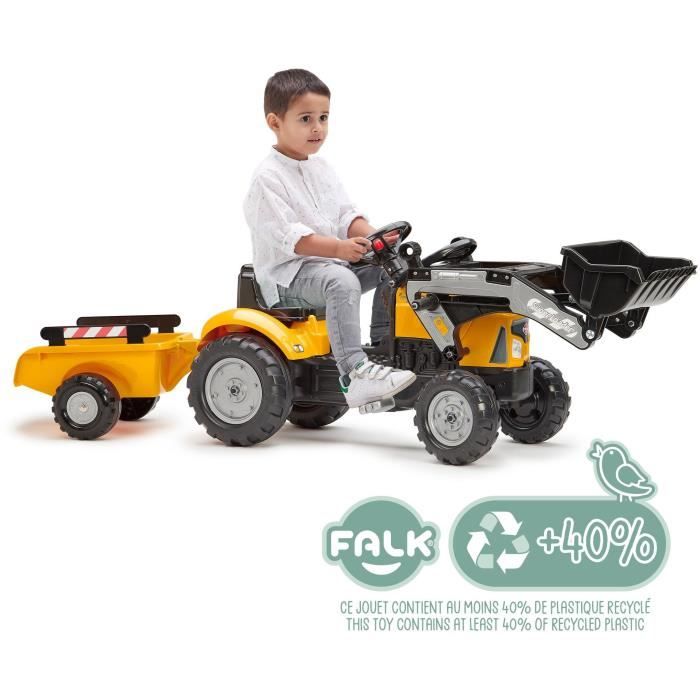 Image secondaire de Tractopelle à Pédales SuperBuilder FALK avec Remorque - Fabriqué en France