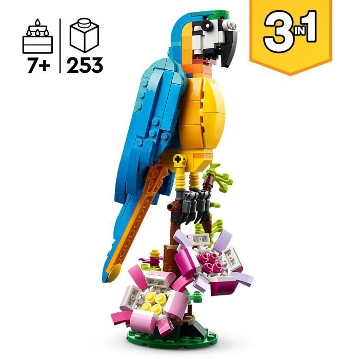 Toy Construction Set Jungle Animal Figures Includes Parrot Frog and Fish 3 in 1 Compatible with LEGO Creator Size Unknown Color Unknown Material Unknown Quantity Unknown Format Unknown Shape Unknown Usage Unknown Included Items Unknown