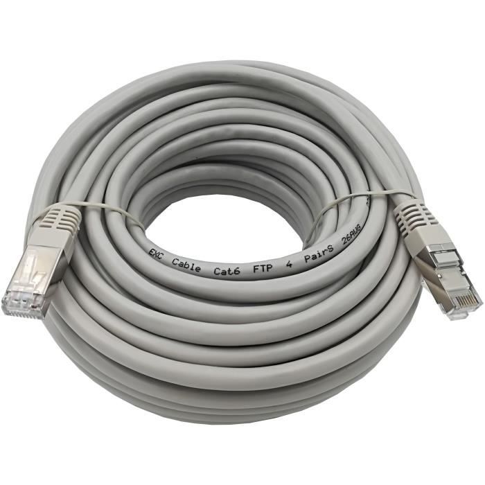 Câble Ethernet RJ45 Blindé Cat.6 - 15m - LINEAIRE