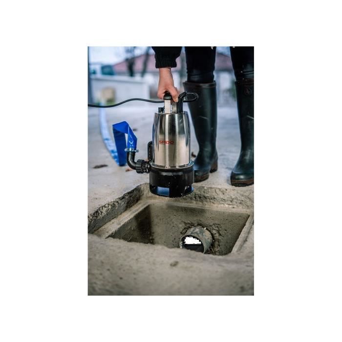 Image secondaire de Pompe d'évacuation - SPIDO - Pro Maxinox 500 - 500 W - Débit maximal de 10,5 m³/h - Livré avec un coude a écrou tournant F 33/4