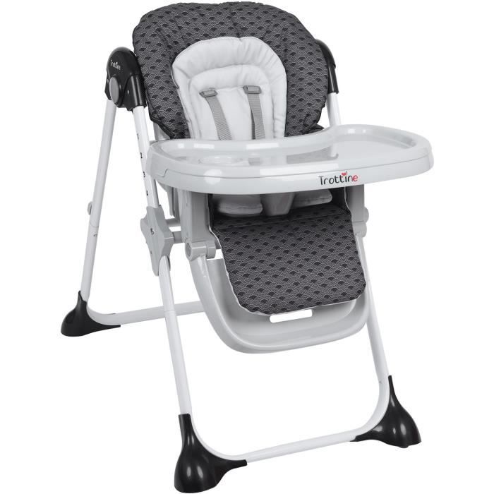 TROTTINE Chaise haute inclinable Faraday 3 - Nami gris