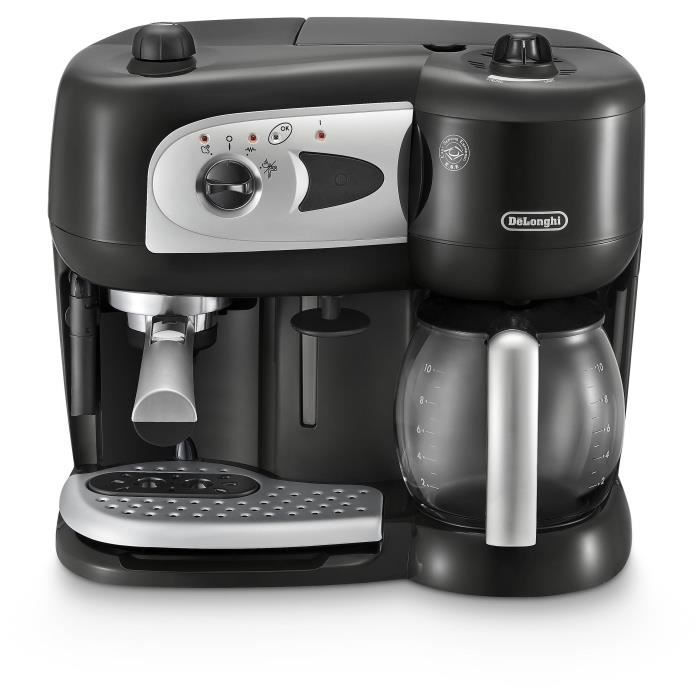 Combined pump espresso machine - DELONGHI - BCO261B.1 - 15 bars - Pods and ground coffee - Black and white