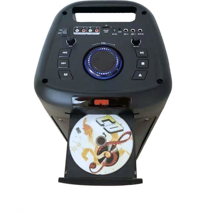 Enceinte lumineuse avec lecteur CD INOVALLEY MS06-CD-XXL - Bluetooth 5.0 - 1000W - Fonction karaoké